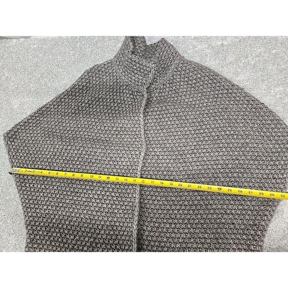 ELSAMANDA Chunky Knit Cape Cardigan Wool Alpaca Brown Women’s M Made In Italy - Picture 9 of 10